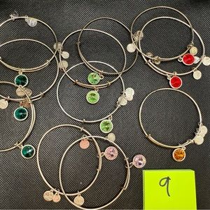 Alex and Ani Silver and Red Charm Bracelets